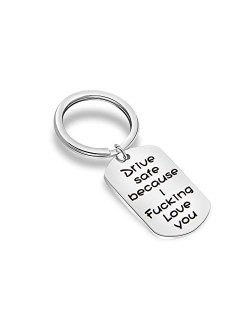 MAOFAED Driver Keychain Drive Safe Because I Love You Trucker Husband Gift New Driver Gift