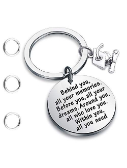 FEELMEM Graduation Gifts Behind You All Memories Before You All Your Dream Graduation Keychain Inspirational Graduates Gifts 2020, 2021