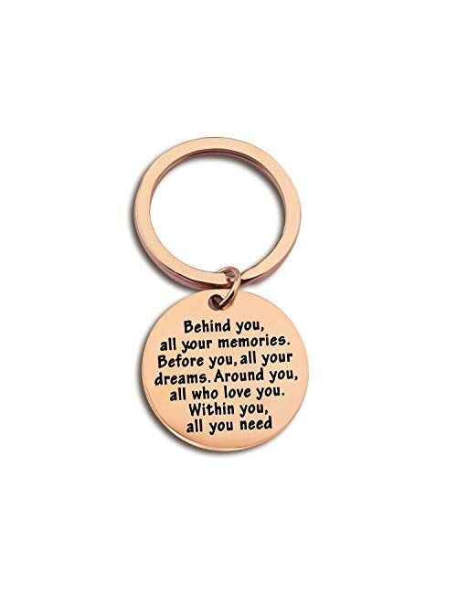 FEELMEM Graduation Gifts Behind You All Memories Before You All Your Dream Graduation Keychain Inspirational Graduates Gifts 2020, 2021