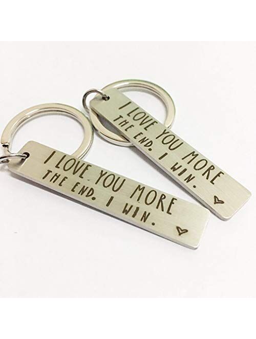 JK Home Boyfriend Gift I Love You More The end I Win Keychain Valentines Day Christmas