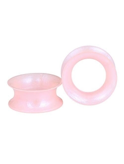 Oyaface 2 PC Extra Soft Silicone Flexible Ear Skin Tunnels Plugs Expanders Gauges Hollow Body Piercing 2G-3/4