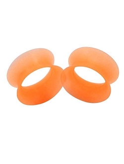 Oyaface 2 PC Extra Soft Silicone Flexible Ear Skin Tunnels Plugs Expanders Gauges Hollow Body Piercing 2G-3/4