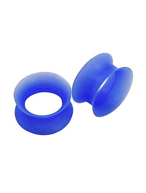 Oyaface 2 PC Extra Soft Silicone Flexible Ear Skin Tunnels Plugs Expanders Gauges Hollow Body Piercing 2G-3/4