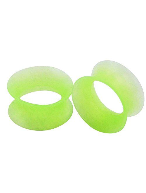 Oyaface 2 PC Extra Soft Silicone Flexible Ear Skin Tunnels Plugs Expanders Gauges Hollow Body Piercing 2G-3/4