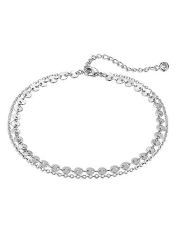 DREMMY STUDIOS Simple Gold Chain Anklet,14K Gold/Silver Plated Dainty Summer Beach Anklets for Women