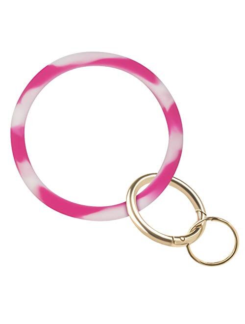 EcoVision Keychain Ring Bracelet,Silicone Wristlet Keychain Bangle for Fashionable Women and Girls