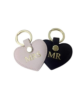 Cute Leather Keychain Heart Shape Leather Key Ring Car Key Holder