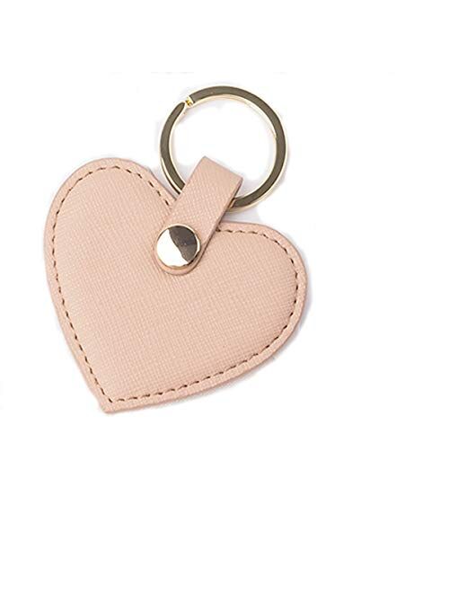 Cute Leather Keychain Heart Shape Leather Key Ring Car Key Holder