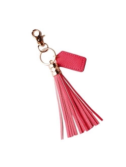 Lantintop Multicolor Monogram Leather Tassel Women Keychain Bag Pendant Alloy Car Key Chain Ring Holder Retro Jewelry