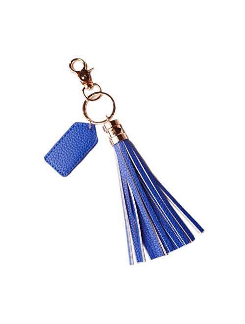 Lantintop Multicolor Monogram Leather Tassel Women Keychain Bag Pendant Alloy Car Key Chain Ring Holder Retro Jewelry