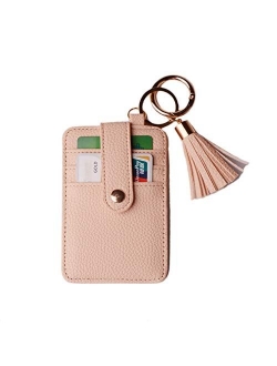 L&N Rainbery Credit Card Keychain Wallet Tassel Key Ring Wallet Light Weight For Women Girls