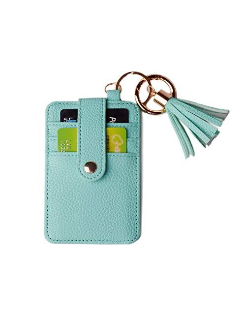 L&N Rainbery Credit Card Keychain Wallet Tassel Key Ring Wallet Light Weight For Women Girls