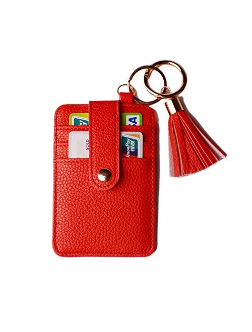 L&N Rainbery Credit Card Keychain Wallet Tassel Key Ring Wallet Light Weight For Women Girls