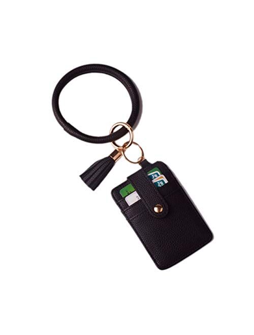 L&N Rainbery Credit Card Keychain Wallet Tassel Key Ring Wallet Light Weight For Women Girls