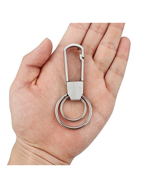 Keychain, Wisdompro Stainless Steel Key Clip and 8 inch Wallet Chain Pocket Keychain with Keyrings and Lobster Clasp for Keys, Belt Loop, Wallet, Pants, Jeans and Handbag