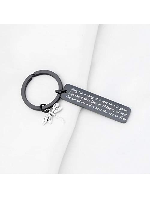 POTIY Outlander Theme Sing Me A Song Lyrics Dragonfly Keychain Skye Boat Song Claire Jamie Fraser Lover Gift for Outlander Fans