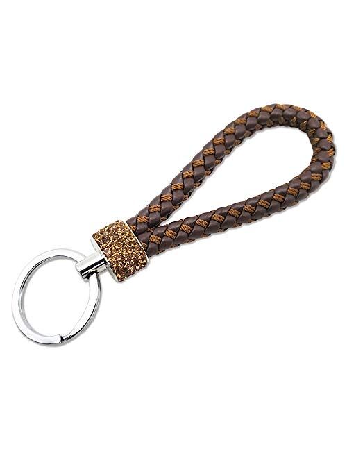 Beaugif Woven Key Chains Wallet Keychain Hand Bag Decoration Key Ring Car Keychains Tag