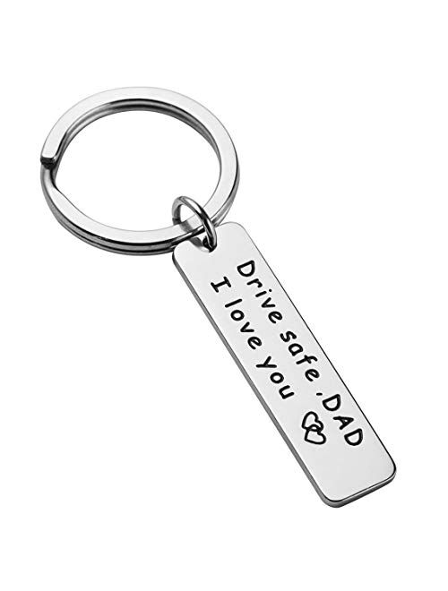 Ldurian Drive Safe Keychain, I Love You Keychain, Gift for Brother Dad Mom Sister Uncle, Family Jewelry, Safe Driving Keyring