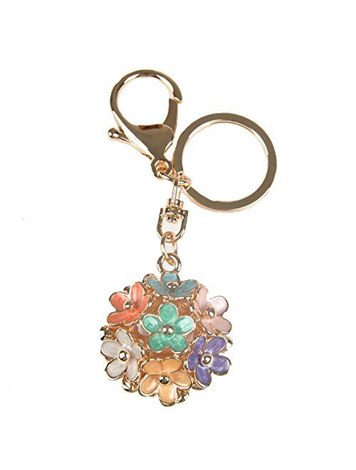 Kissweet Fashion Women Little Daisy Flower Ball Keychain Bag Pendant Charms