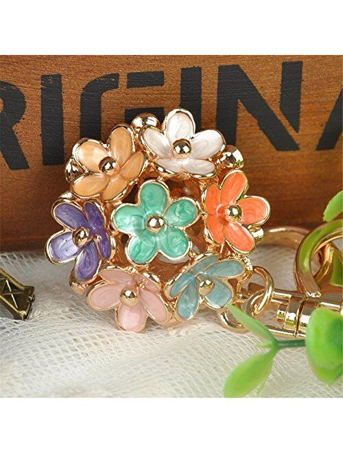 Kissweet Fashion Women Little Daisy Flower Ball Keychain Bag Pendant Charms