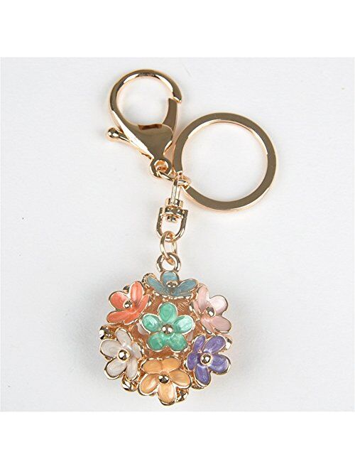 Kissweet Fashion Women Little Daisy Flower Ball Keychain Bag Pendant Charms