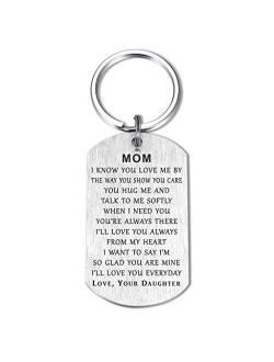 Mom Dad Keychain Gifts from Son Daughter I Love You Alway,Thank You Birthday Christmas Wedding Anniversary Thanksgiving