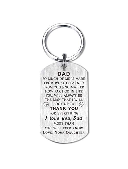 Mom Dad Keychain Gifts from Son Daughter I Love You Alway,Thank You Birthday Christmas Wedding Anniversary Thanksgiving