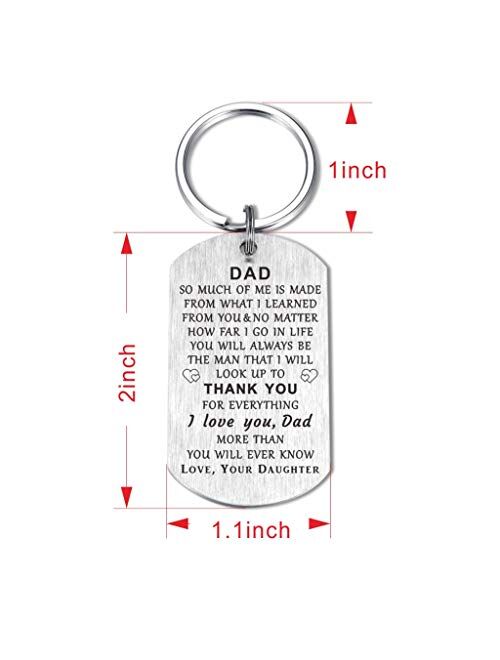 Mom Dad Keychain Gifts from Son Daughter I Love You Alway,Thank You Birthday Christmas Wedding Anniversary Thanksgiving