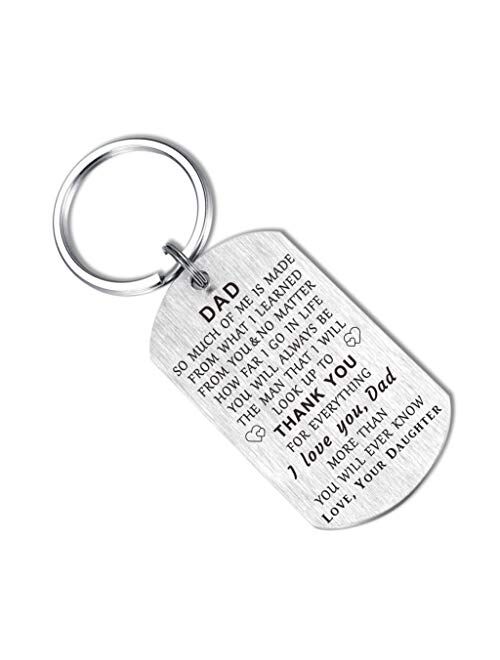 Mom Dad Keychain Gifts from Son Daughter I Love You Alway,Thank You Birthday Christmas Wedding Anniversary Thanksgiving