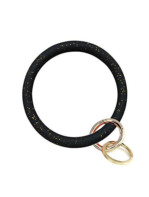 Bangle Key Ring Car Keychain - Silicone Round Key Ring Bracelet,Wristlet Keychains for Women