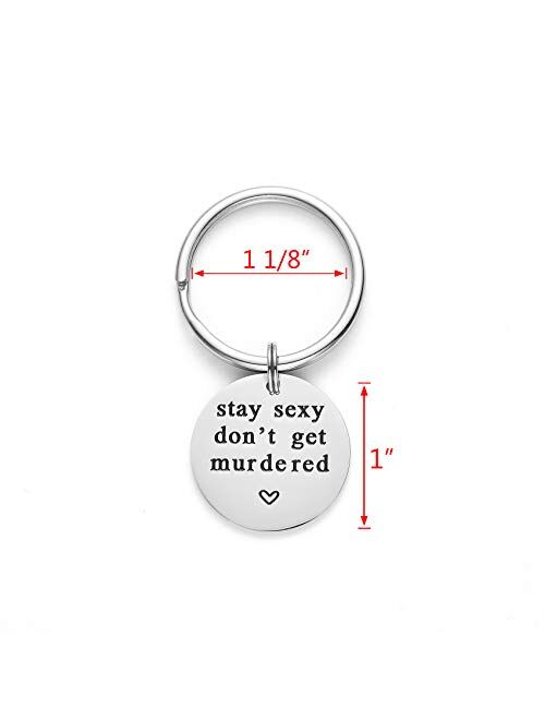 LParkin Stay Sexy Don't Get Murdered Keychain Stainless Steel My Favorite Murder Keychain Murderino Gift