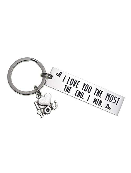 LParkin I Love You The Most The End I Win Love You More Mostest Keychain Couples Friendship Key Chain Cute Boyfriend Girlfriend Birthday Gifts for Him Her