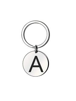 Personalized Name Inspirational Keychain Initial A-Z Engraved Name Key Chain Stainless Steel Keyring Women Men Gift
