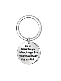 Personalized Name Inspirational Keychain Initial A-Z Engraved Name Key Chain Stainless Steel Keyring Women Men Gift