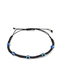 Evil Eye Hamsa Hand String Kabbalah Bracelets for Protection and Luck Hand-Woven Black Cord Thread Friendship Bracelet