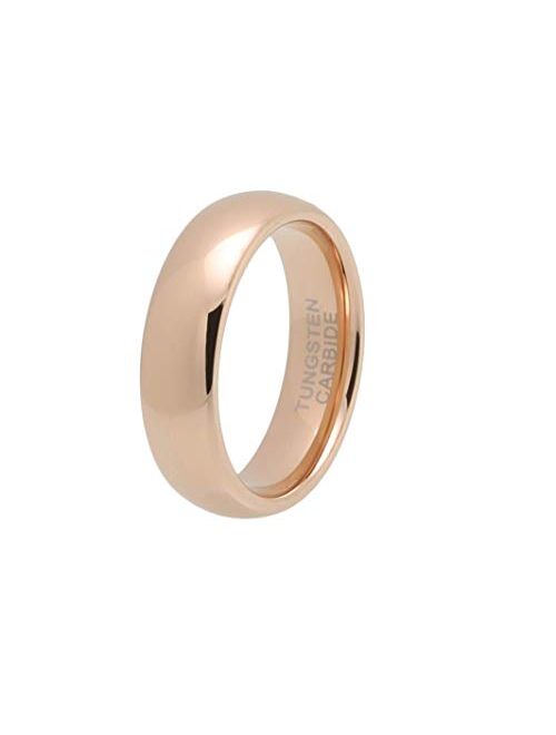 Crownal 2mm 4mm 6mm 8mm 10mm Tungsten Wedding Band Ring Men Women Plain Dome Polished Size Comfort Fit Size 3 To 17