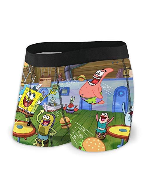 The Men's Comfort Breathable 4-Way Stretchable Performance Spongebob Boxer Briefs Youth Underwear