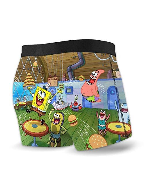 The Men's Comfort Breathable 4-Way Stretchable Performance Spongebob Boxer Briefs Youth Underwear