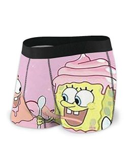 Spongebob Squarepants Men's Boxer Briefs - 1 Pack Regular No Ride-up Breathable Comfortable Fiber Sport Underwear,Size X-2XL