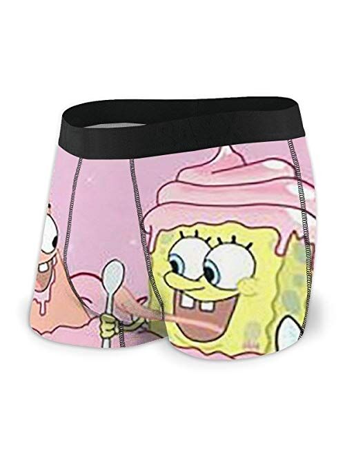 Spongebob Squarepants Men's Boxer Briefs - 1 Pack Regular No Ride-up Breathable Comfortable Fiber Sport Underwear,Size X-2XL