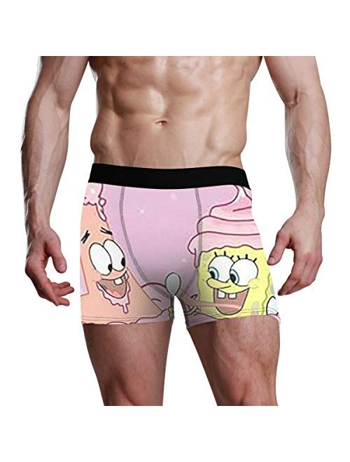 Spongebob Squarepants Men's Boxer Briefs - 1 Pack Regular No Ride-up Breathable Comfortable Fiber Sport Underwear,Size X-2XL