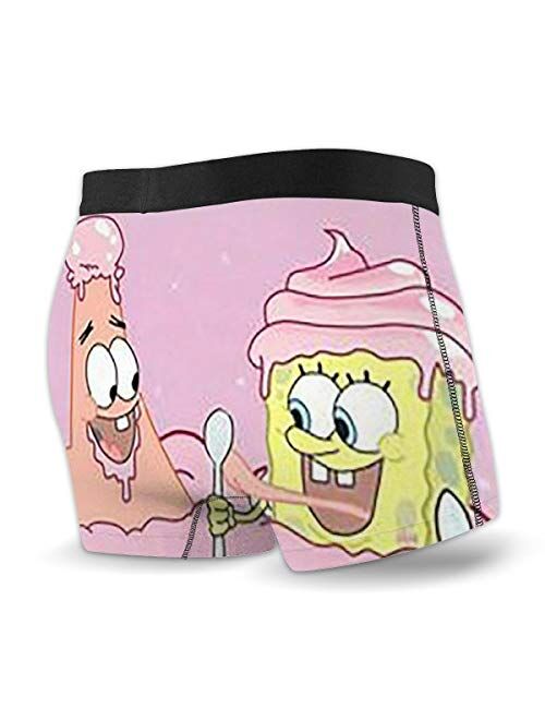 Spongebob Squarepants Men's Boxer Briefs - 1 Pack Regular No Ride-up Breathable Comfortable Fiber Sport Underwear,Size X-2XL