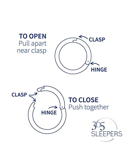 365 Sleepers Solid 316L Surgical Steel 20G-18G-16G-14G-12G-10G-8G-6G Hinged Clicker Segment Nose Ring Hoop Sold Individually