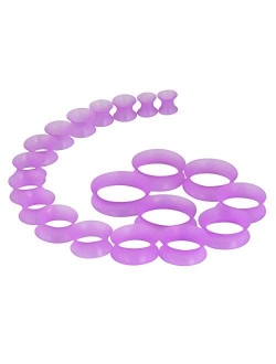 Oyaface 20 PC Tunnel Set Soft/Hard Silicone Flesh Tunnel Plug Eyelet 2g-25mm Flexible Ear Stretching Gauge Expander