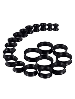 Oyaface 20 PC Tunnel Set Soft/Hard Silicone Flesh Tunnel Plug Eyelet 2g-25mm Flexible Ear Stretching Gauge Expander