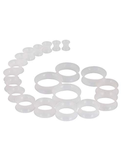 Oyaface 20 PC Tunnel Set Soft/Hard Silicone Flesh Tunnel Plug Eyelet 2g-25mm Flexible Ear Stretching Gauge Expander