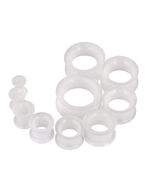 Oyaface 20 PC Tunnel Set Soft/Hard Silicone Flesh Tunnel Plug Eyelet 2g-25mm Flexible Ear Stretching Gauge Expander