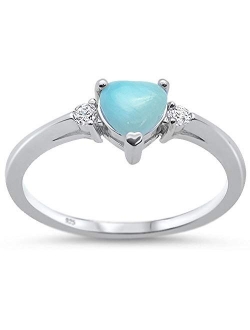 CloseoutWarehouse Cubic Zirconia Heart Promise Ring Sterling Silver (Color Options Size 3-15)