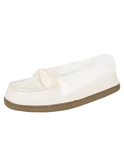 Women's Micro Suede Moccasin Indoor Outdoor Slipper Shoe