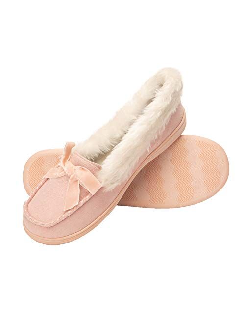 Jessica Simpson Women's Micro Suede Moccasin Indoor Outdoor Slipper Shoe